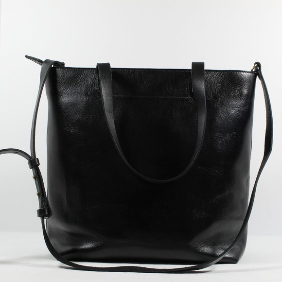 Madewell Bags Madewell Leather Ziptop Medium Transport Tote Black